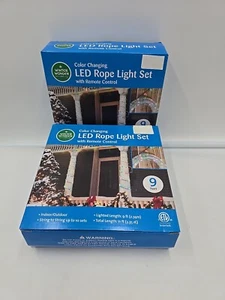 Winter Wonder Lane 9' Color Changing LED Rope Light with Remote Control 2 Boxes - Picture 1 of 10