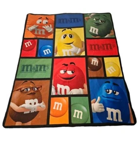 M & M Candy Plush Blanket 50 X 60 Mars Official World Lightweight Fleece Throw - Foto 1 di 14