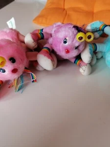 Vintage 3x Tausendfüßler Stofftier Raupe Plüsch 80/90er Rosa/lila/Blau Retro - Bild 1 von 15
