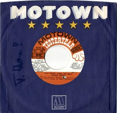LIONEL RICHIE - All Night Long (All Night) ; 7" Single 1983 ; USA ; Funk / Soul - Bild 1 von 4