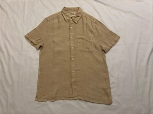 Madewell men's Easy Short-Sleeve Shirt in Linen, Light Sand, Size Medium - Picture 1 of 10