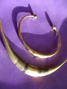 Niger Tuareg GLÄNZEND Messing goldfarben offen Halskette + Armband Schmuckset - Bild 1 von 7