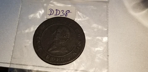 Canada Rare 1816 Half Penny Montreal Token IdD38 Cover