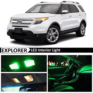 Kit de 13 unidades de equipamiento de luces LED interiores verdes para Ford Explorer 2011-2016 - Imagen 1 de 8