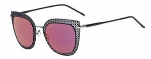 86018 C5 CATEYE FASHION SUNGLASSES METAL SILVER FRAME PURPLE MIRROR LENS - Picture 1 of 3
