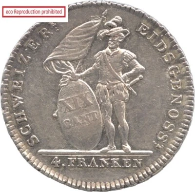 Switzerland Solothurn 4Franken Silver coin 1813 Canton Taler - Image 1 of 2