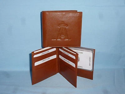 LOS ANGELES ANGELS of ANAHEIM  Leather BiFold Wallet    NEW    brown 4 + - Image 1 of 4