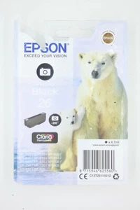 Original Epson Photo Black 26 Printer Cartridge for Epson XP Printers - Picture 1 of 3