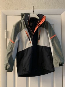Gerry Parka Boys 8 Grey Hooded Waterproof Windproof Full Zip Jacket - Picture 1 of 4