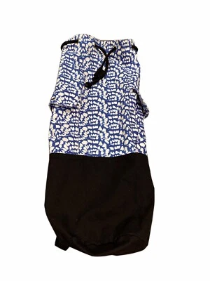 Mochila Estera Yoga Azul y Blanco Doble Correas 3 Bolsillos Dos en el Exterior Foto 1 de 4