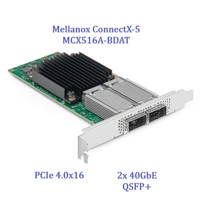Mellanox ConnectX-5 MCX516A-BDAT: Dual 40GbE Network Interface Card - PCIe4.0x16 - Image 1 of 4