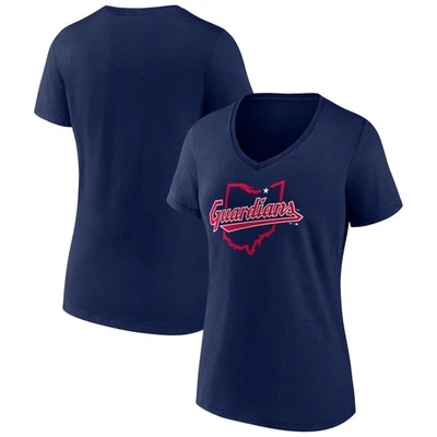 Women's Navy Cleveland Guardians Hometown State Guard V-Neck T-Shirt - Image 1 of 3