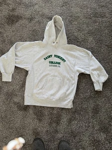 Felpa con cappuccio vintage Champion Reverse Weave Saint Vincent College uomo XL grigio Latrobe PA - Foto 1 di 9