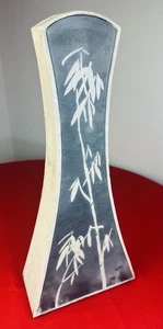 LARGE DENNIS KIRCHMANN RAKU VASE SIGNED BAMBOO DECORATED 17.25” STUDIO POTTERY - Picture 1 of 11