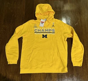 Nike Michigan Wolverines 2023 National Champs Hoodie Herren Large Jordan Gelb - Bild 1 von 8