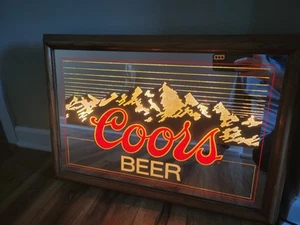 Insegna Specchio Birra Vintage "1987 Coors" 17."x25" Molto Bella*RARA* - Foto 1 di 3