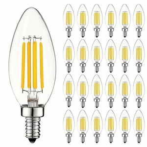24x Luxrite 5W Vintage Chandelier LED Bulb Dimmable 4000K 550lm Cool White E12 - Picture 1 of 7