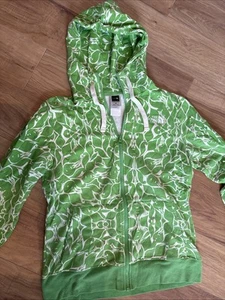 The North Face Green Floral Abstract Zip Up Hoodie Size Medium M - Picture 1 of 4