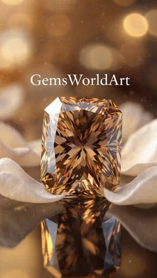 ✨ Top Quality 2 Ct Lab-Grown Diamond Radiant Cut Brown Color VVS1 Brilliant - Image 1 of 4
