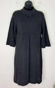VINCE Womens Knit Midi Dress Gray Cashmere Mock Neck Minimalist Quiet Luxury M - Picture 1 of 8