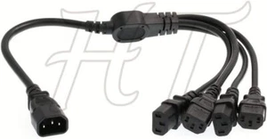 IEC320 C14 4x C13 USV PDU Y-Splitter PC Netzkabel 10 A 250 V Verlängerung 24 Zoll - Bild 1 von 3