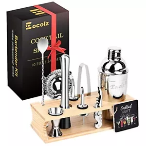 Cocktail Shaker Bar Set Bartender Kit Stand Accessories Martini Shaker, Jigger, - Picture 1 of 7