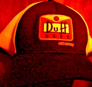 The Simpsons DUFF Beer HOMER Trucker Hat Cap UNIVERSAL STUDIOS 1 SIZE FITS MOST - Picture 1 of 1