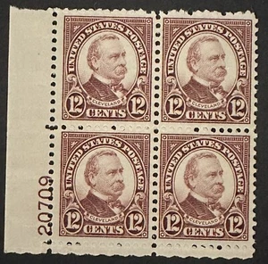 US 12 Cents #693 plate block Of 4 Cleveland 1931 Brown violet MNH OG - Picture 1 of 1