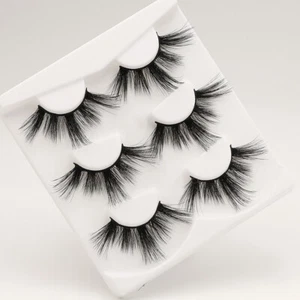 3 pares de pestañas postizas esponjosas 5D de moda natural visón real tenues - Imagen 1 de 8