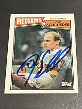 1987 Topps Jay Schroeder 🔥 Redskins #64 *On Card Auto* Beautiful Blue