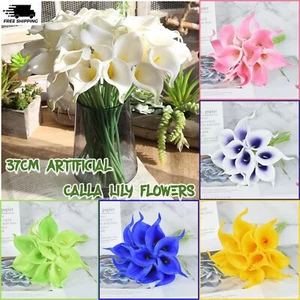 37cm Artificial Calla Lily Fake Flowers Real Touch Bridal Bouquet Flowers Decor - Picture 1 of 33