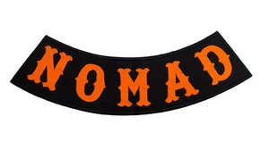 Nomad Orange on Black Iron on Bottom Rocker Large Patch for Jacket Vest - Picture 1 of 1