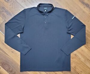 Peak Performance Men's XL Golf Polo Long Sleeve Shirt Stretch Black Logo EUC