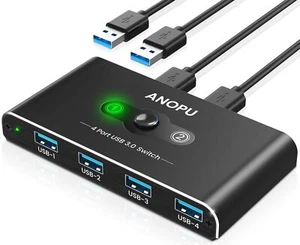 Switch USB 3.0 Commutateur USB KVM Switch 4 Ports Pour 2 PCs 2 Ordinateurs Pa... - Photo 1/8