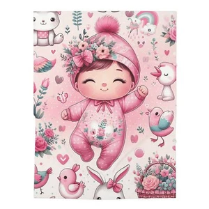 Baby Swaddle Blanket Baby Girl Pink is for Girls Themed Style Design 1, Gift - Picture 1 of 5
