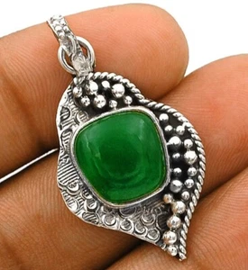 Natural Aventurine 925 Solid Sterling Silver Pendant Jewelry - Picture 1 of 1