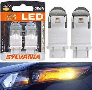 Sylvania ZEVO LED Light 3156 Amber Orange Two Bulbs Rear Turn Signal Replace OE - Picture 1 of 12