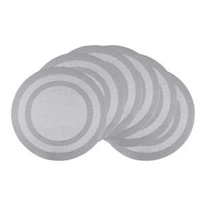 Set of 6 Round Placemats for Kitchen Dining Table Decor Gray - Picture 1 of 7