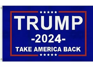 4X6 Trump 2024 TAKE AMERICA BACK BLUE HUGE FLAG Premium Quality 4'x6' NYLON - Picture 1 of 3