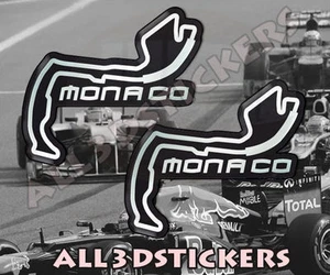 2x3D Stickers Resin Domed Monaco Circuit 6x5 cm (2.36x1.96 ") Adhesive Decal - Bild 1 von 1