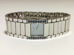 GENUINE SWISS LADIES QUARTZ WATCH"BAUME & MERCIER" CATWALK WITH 16 BLUE SAPPHIRE - Picture 1 of 11