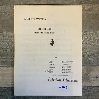Igor Stravinsky BERCEUSE from "The Fire-Bird" for Violin with Piano Accompany - Image 1 of 3