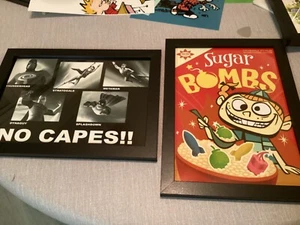 The Incredibles. No Capes. Sugar Bombs. 7x10” framed prints. - Picture 1 of 5