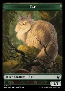 Ficha Cat (2/2) MTG (carro) - Magic Bloomburrow Commander EDH - Juego casi nuevo X4 - Imagen 1 de 1