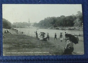 Postal Long Water South Kensington Gardens 1909 G&D Gt Hampton cancelación - Imagen 1 de 2