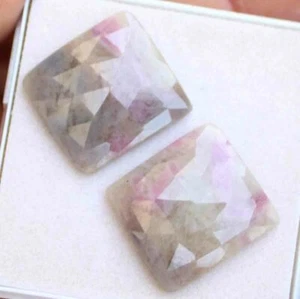37.20 Ct Natural Ruby Sapphire Cushion Checker Cut Huge 21.5*24 Mm Pair Gemstone - Picture 1 of 2