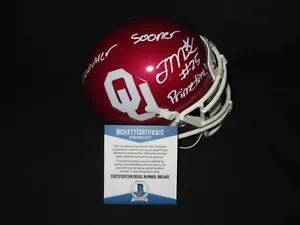 MINI CASCO JOE MIXON FIRMADO OKLAHOMA OU SOONERS con Boomer y Primetime BECKETT - Imagen 1 de 5