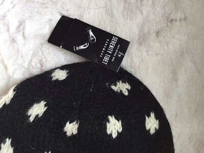 全新带标签 S 100% 羊毛男女通用 Beanie 西藏手工双墙保暖冬季 — 第 1/4 张图片