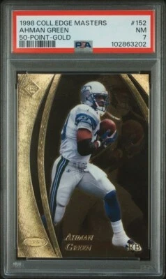 1998 Edge Masters AHMAN GREEN Rookie RC 50 POINT GOLD 91/150 PSA 7 Total Pop 1 - Image 1 of 2