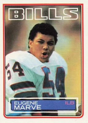 1983 Topps Football Eugene Marve Buffalo Bills #227 - Image 1 of 2